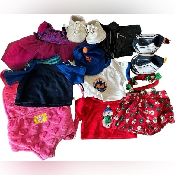 Build A Bear Lot BAB Christmas, NY Mets, Shoes, Carrier & More - Picture 1 of 5